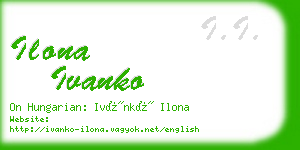 ilona ivanko business card